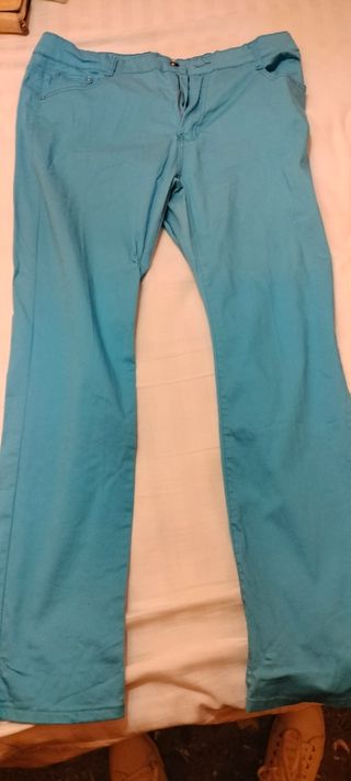 Pantalones vaqueros turquesa mujer dos son de la52