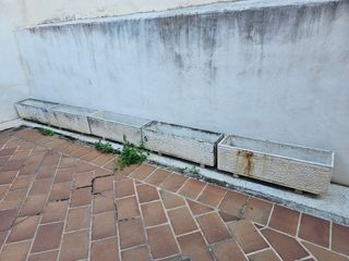  Jardinera de piedra blanca para exteriores
