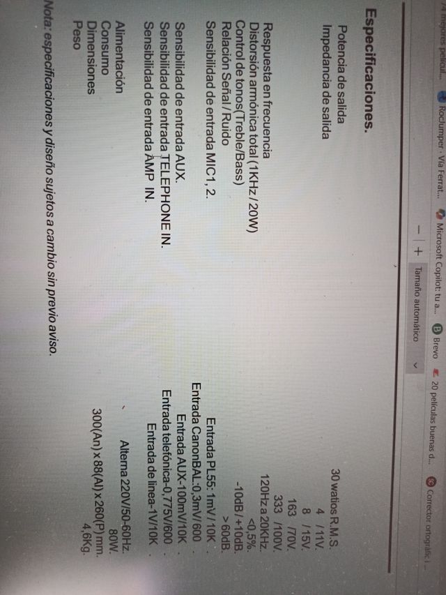 Amplificador InterM Modelo PA-1000B sonido