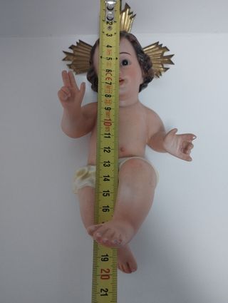 Antiguo Niño Jesús ojos cristal, estilo Olot