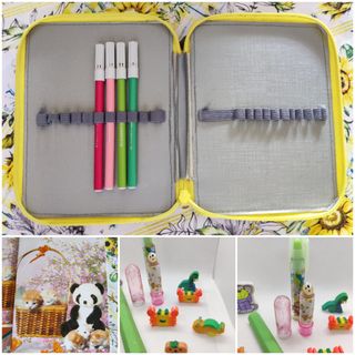 Set cancelleria quaderni a righe astuccio gomme