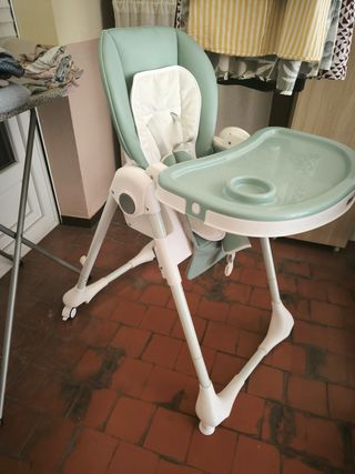 Trona bebé - Plegable, verde menta