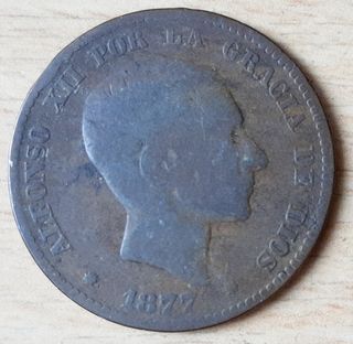 Moneda 10 Céntimos España 1877