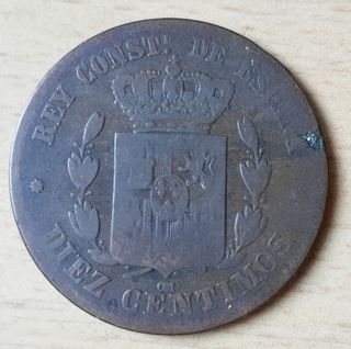 Moneda 10 Céntimos España 1877