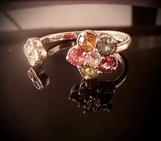 Anillos de Turmalinas Naturales en Plata