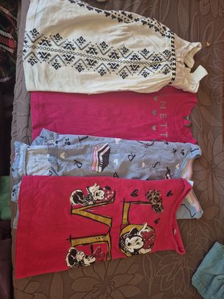 4 Camisetas manga larga niña