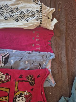 4 Camisetas manga larga niña