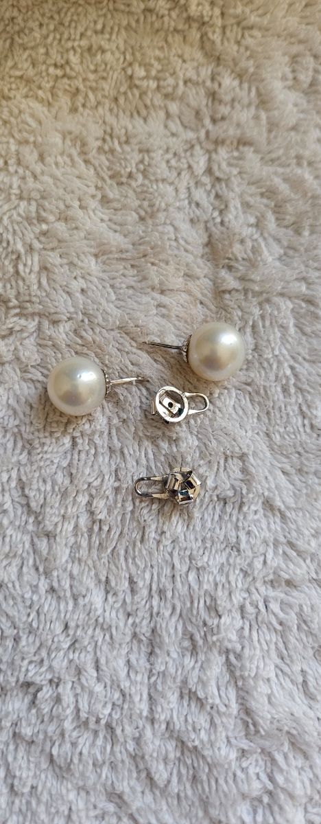 Pendientes perlas oro blanco 18k