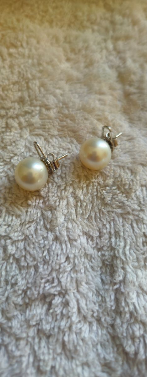 Pendientes perlas oro blanco 18k