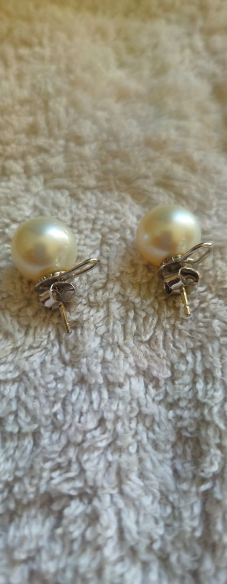 Pendientes perlas oro blanco 18k