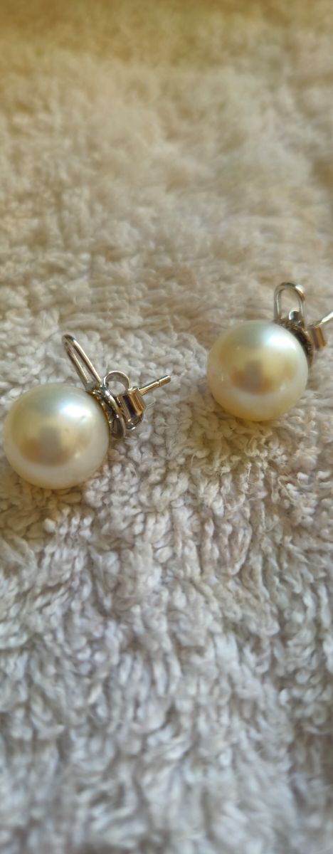 Pendientes perlas oro blanco 18k