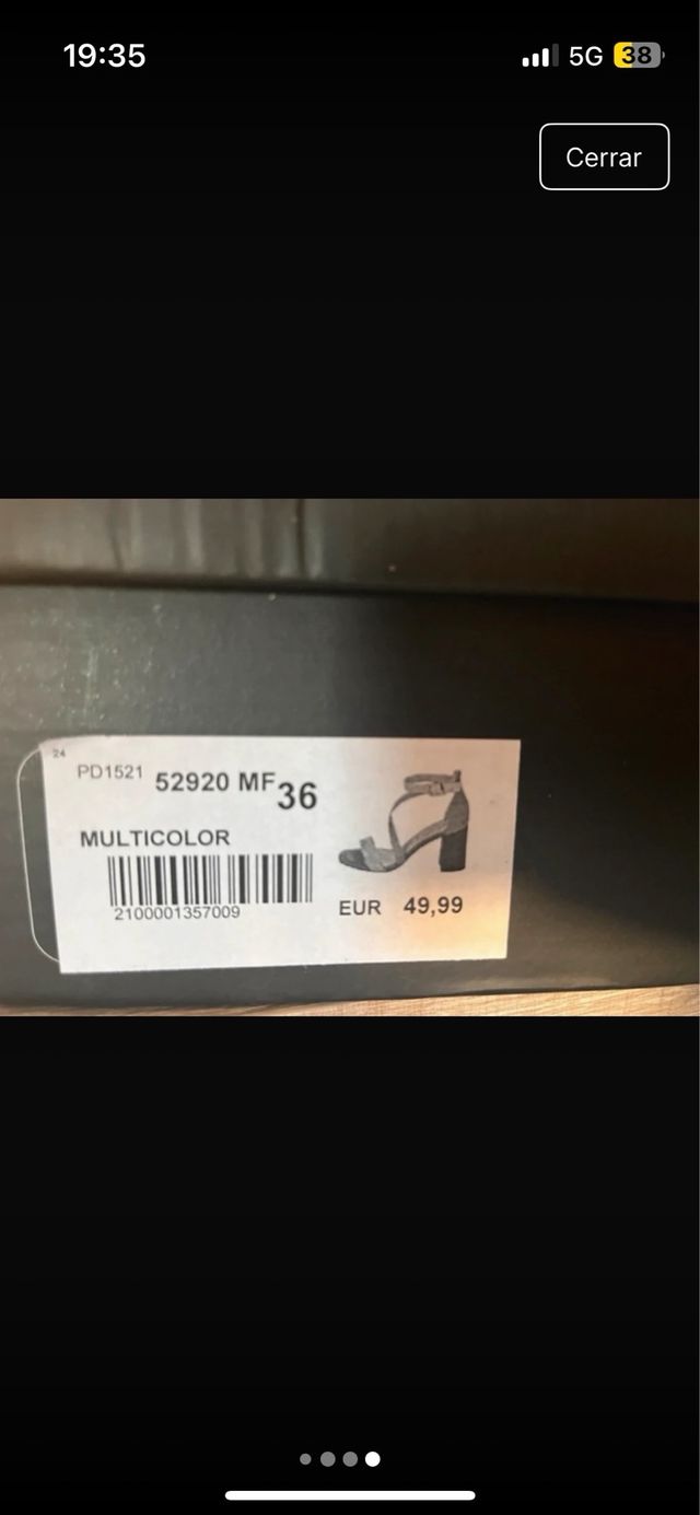 Sandalias tacón multicolor talla 36 PRIMADONNA