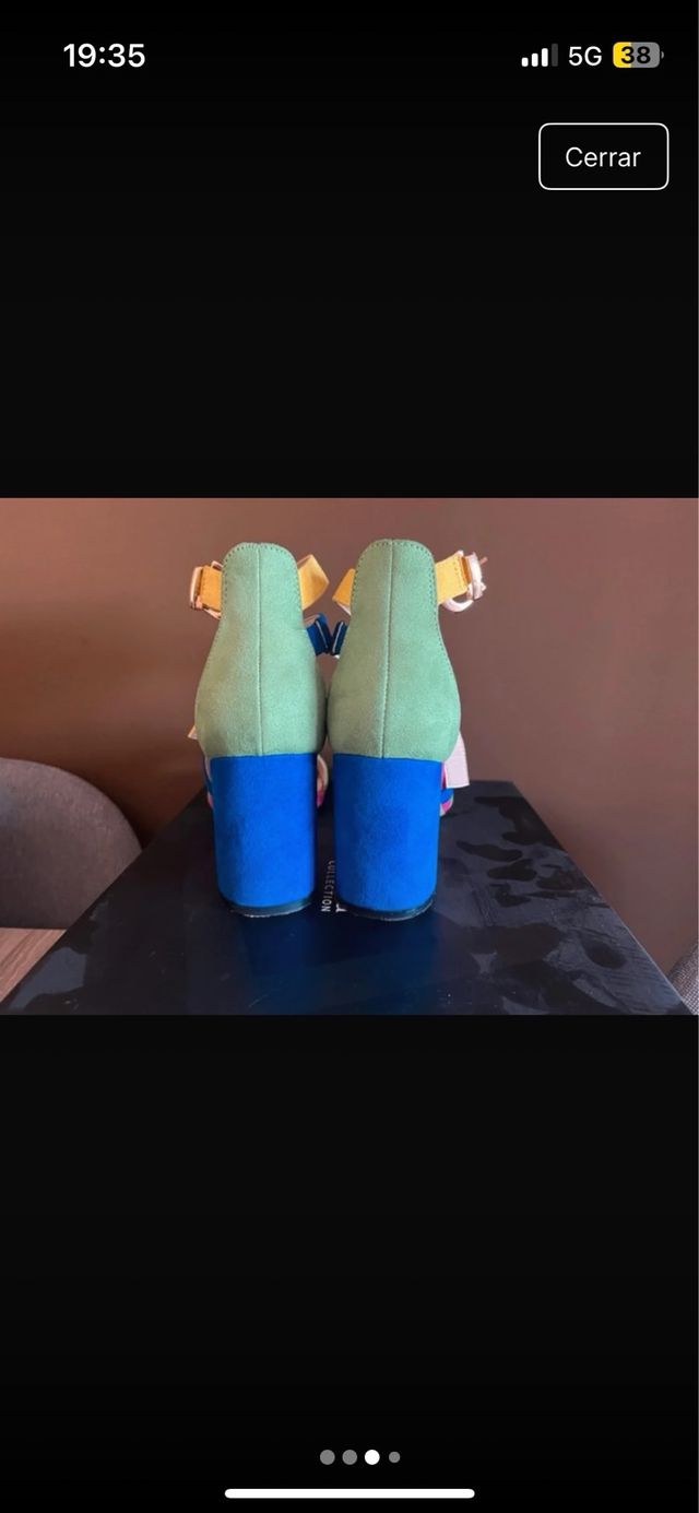 Sandalias tacón multicolor talla 36 PRIMADONNA