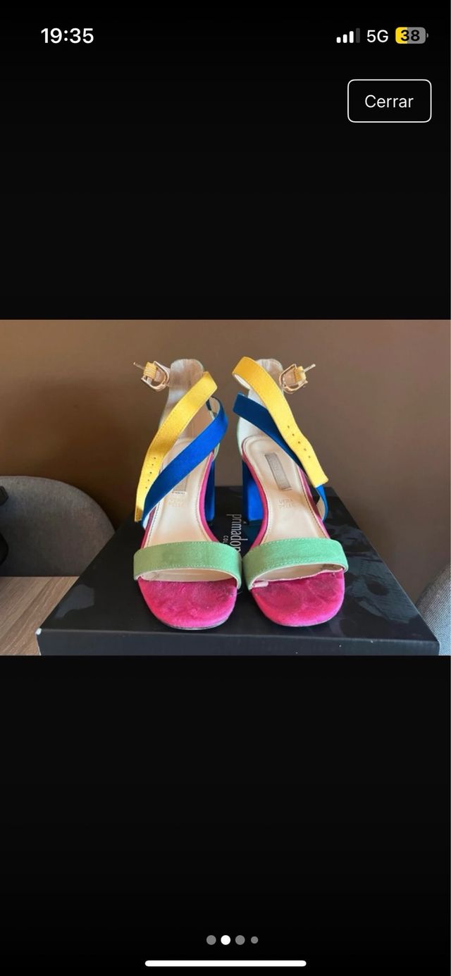 Sandalias tacón multicolor talla 36 PRIMADONNA