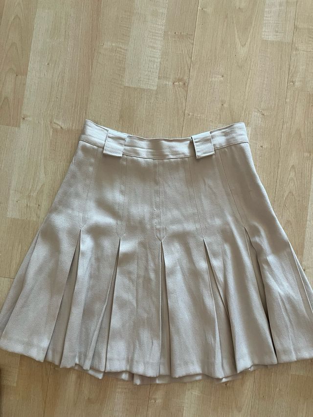 Falda plisada beige - talla única