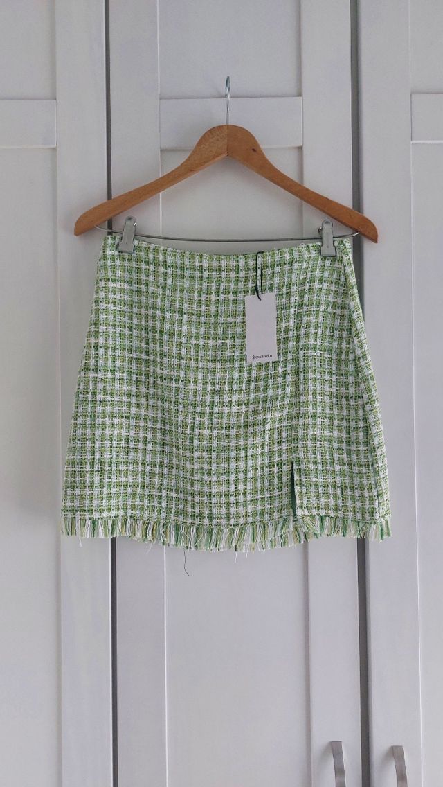 Mini Falda Stradivarius Verde - Talla M