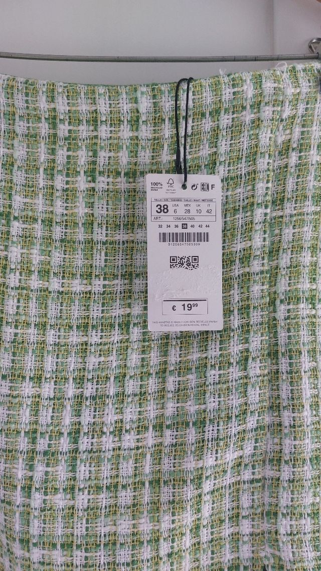 Mini Falda Stradivarius Verde - Talla M