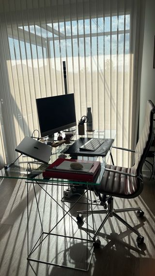 Mesa escritorio cristal moderna