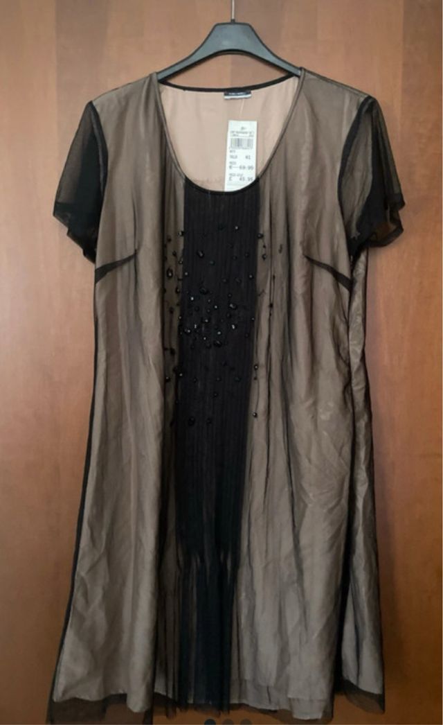 Abito longette beige e nero