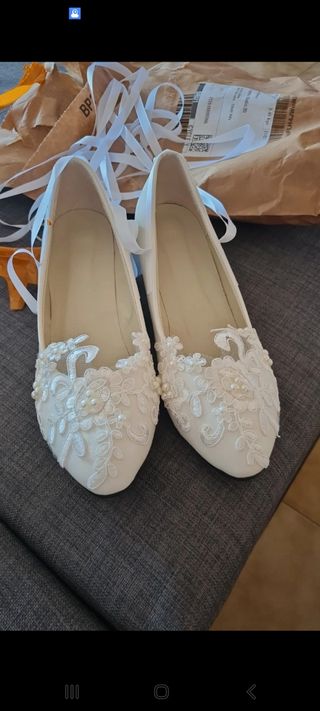 Scarpe sposa bianche, tacco 5cm