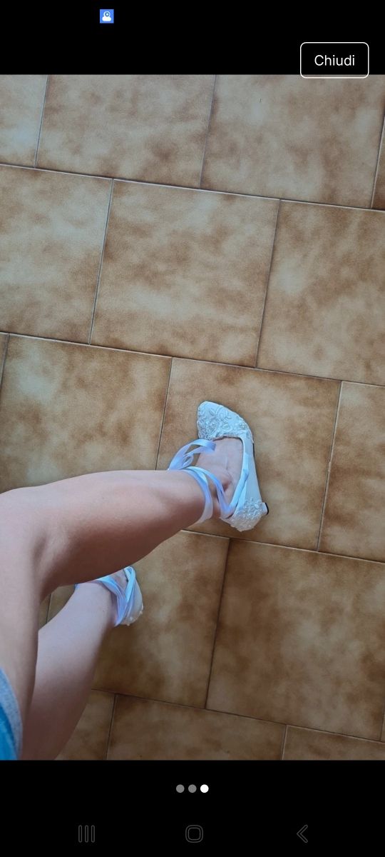 Scarpe sposa bianche, tacco 5cm