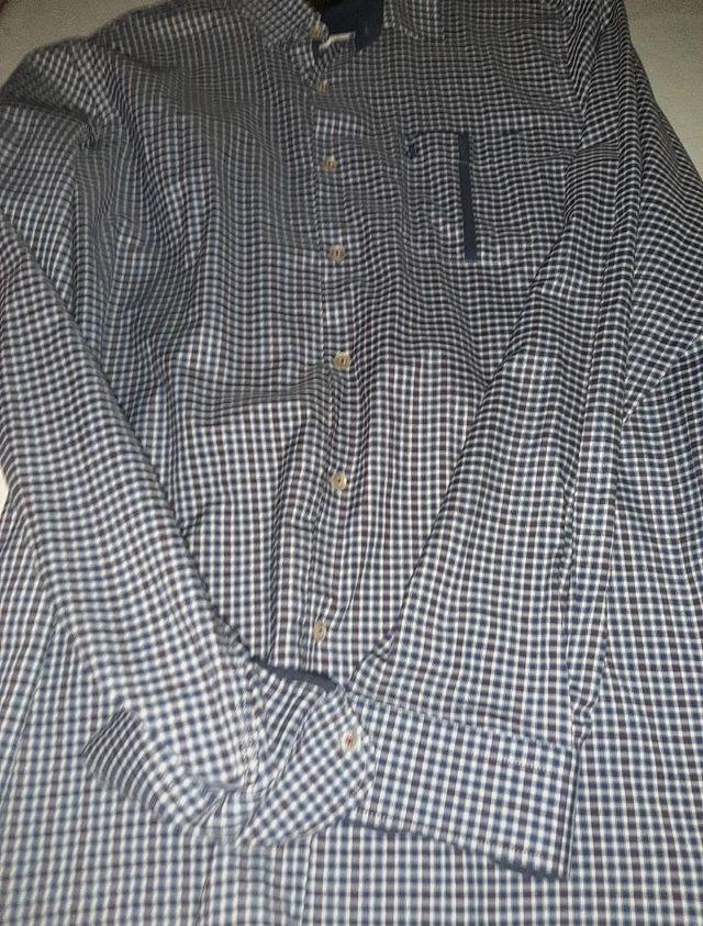 Camisa cuadros azul-blanca hombre