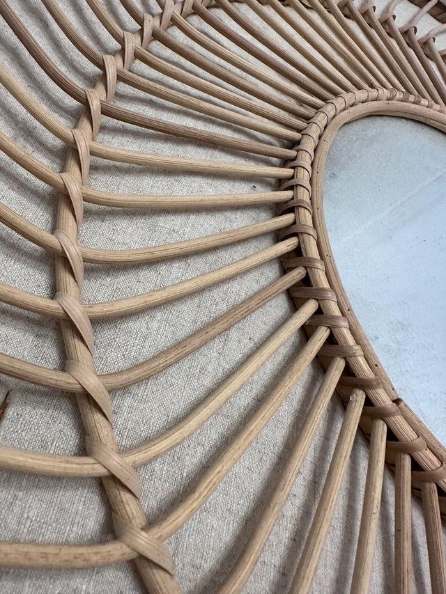 Espejo mimbre redondo