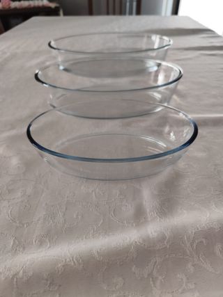 set servizio di vassoi in vetro, pezzi 3