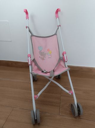Carrito Muñecas Plegable Rosa