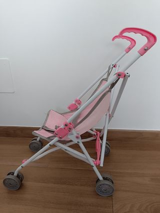 Carrito Muñecas Plegable Rosa