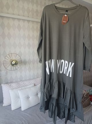Vestido informal caqui 