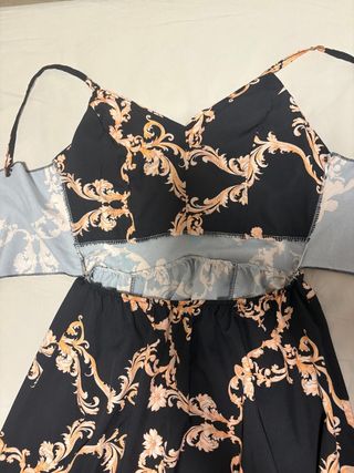 Vestito lungo nero oro - spacco