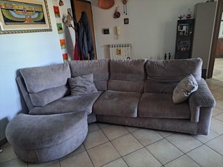 Divano angolare grigio 4 posti con letto 