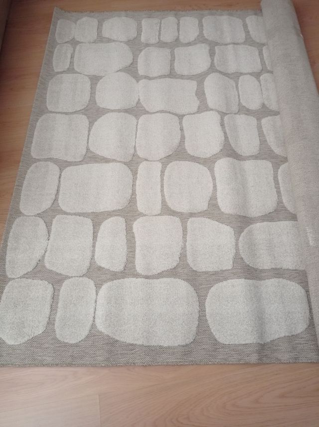 Alfombra gofrada estilo japandi beige 200×290