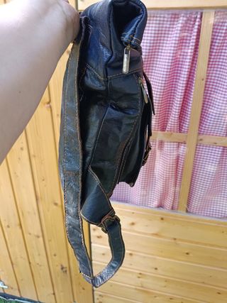 Mochila Cuero Vintage Negra