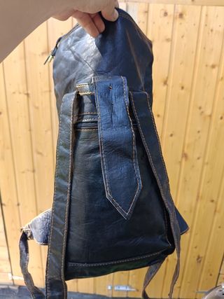 Mochila Cuero Vintage Negra