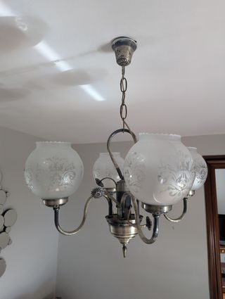 Lampara araña 5 brazos vintage