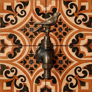 Azulejos antiguos mensaque ideal para grifo.