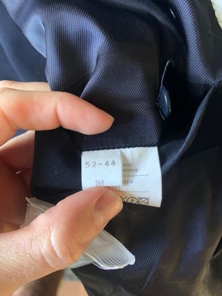 Traje Caramelo Azul marino cruzado 