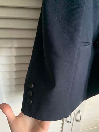 Traje Caramelo Azul marino cruzado 