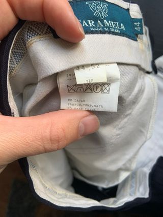 Traje Caramelo Azul marino cruzado 