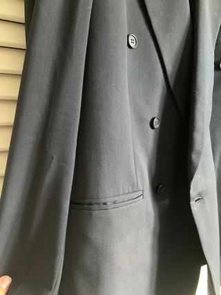 Traje Caramelo Azul marino cruzado 