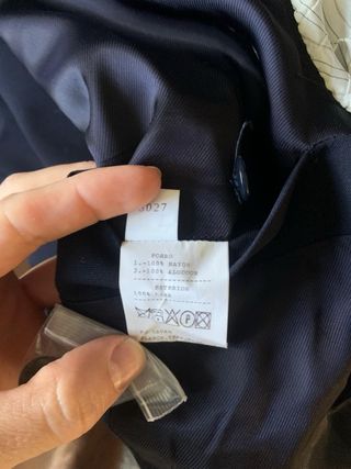 Traje Caramelo Azul marino cruzado 