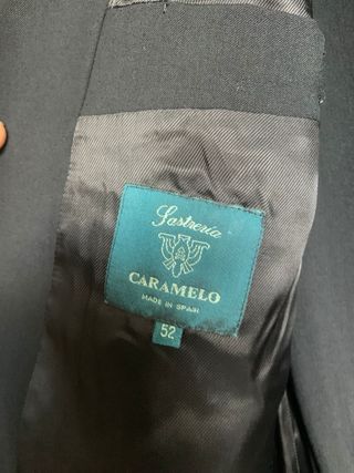 Traje Caramelo Azul marino cruzado 