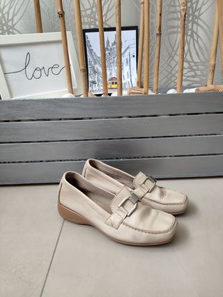 Zapatos Piel Beige Mujer pitillos 36 