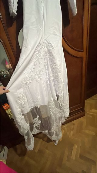 Vestido novia blanco encaje