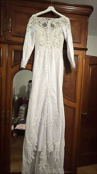 Vestido novia blanco encaje