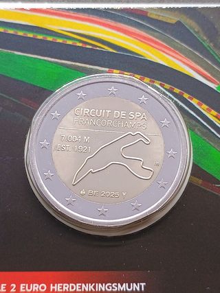 2€ Commemorativo Belgio 2025 Spa Francorchamps
