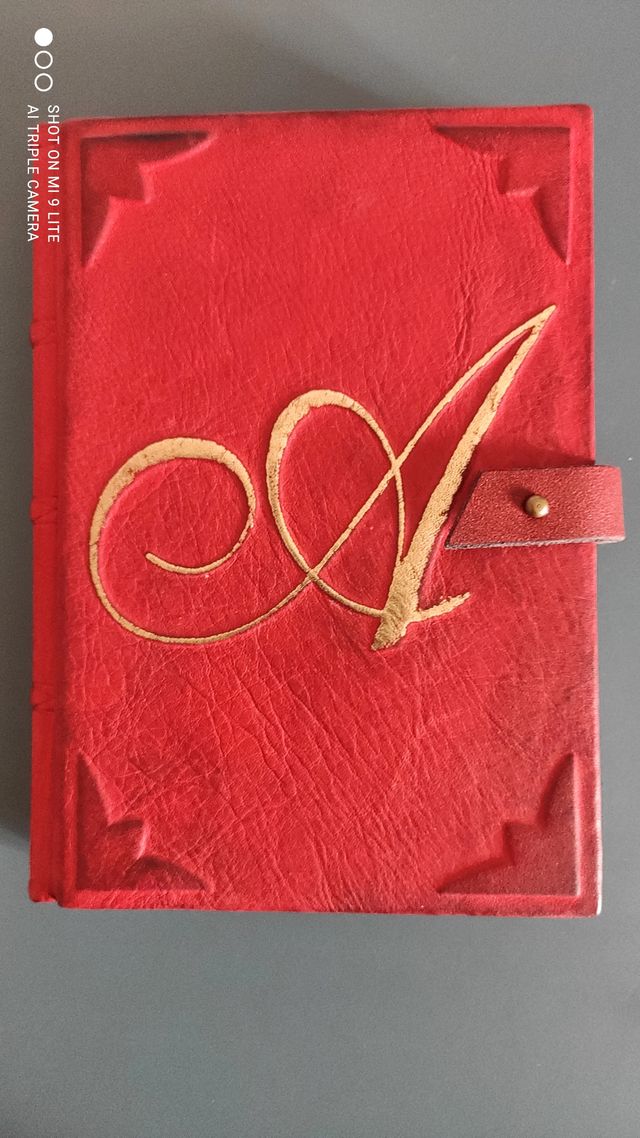 Diario in pelle rossa antico