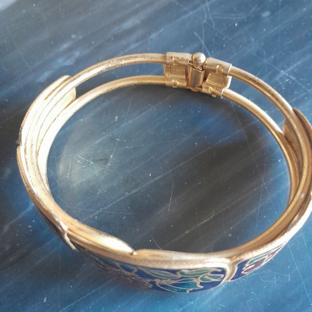 Bracciale rigido smalto fiori farfalle